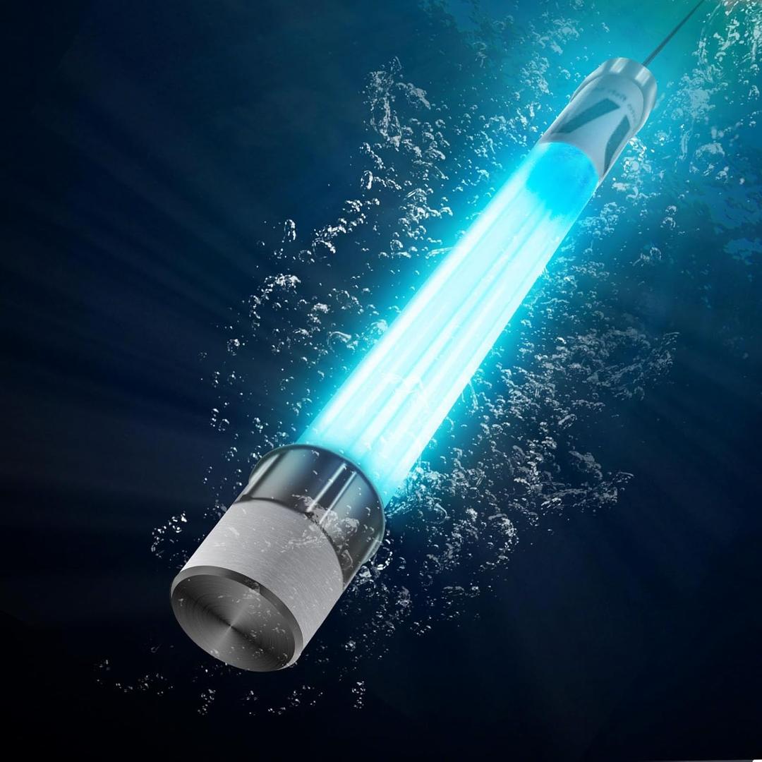 32W Aquarium UV Light for 100-2000 Gallon, UV Pond Water Clarifier for Koi Pond, Swimming Pool, Spa, Large Fish Tank, Cold Plunge UV Light for Pond Algae Control