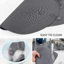 Silicone Placemats, Oval Placemats for Dining Table, Placemats Set of 4, Non-Slip Waterproof Heat Resistant Table Mat, Outdoor Placemat for Patio Table (Light Blue-Oval)