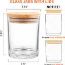 SUPMIND 12 Pack Glass Candle Jars-10oz Clear Empty Candle Jars with Bamboo Lids and Sticky Labels, Bulk Candle Jars for Making Candles Containers - Dishwasher Safe