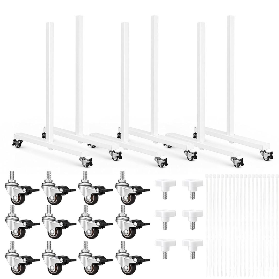 Wesiti 3 Pairs Grid Wall Display Stand Base, T Base Gridwall Legs with 12 Locking Wheel, Detachable Wire Grid Panel Stand for Retail Store Display, Trade Show Booth, Craft Exhibition, 17.7 x 24 Inch