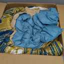 WONGS BEDDING Teal Comforter Set King,7 Pieces Bed in a Bag Abstract Art Gradient Comforter Soft Microfiber Bedding Set -1 Comforter, 1 Flat Sheet, 1 Fitted Sheet, 2 Pillow Shams,2 Pillowcases