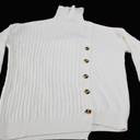 Bohme Women's Turtleneck Knit Button Sweater Dress JE9 Cream Small