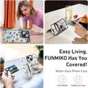 FUNMIKO for iPhone 14 Wallet Case with Card Holder, RFID-Blocking, Military-Grade Drop Protection & Floral Animal Design, Magnetic Closure with Leather Kickstand - Evil Eye