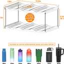 Stackable Water Bottle Organizer for Cabinet,2 Tier Water Bottle Holder for Stanley Yeti 40 oz Bottle Shelf,Clear Tumbler Storage Organizer,Wine Rack,Cup Organizer for Kitchen Cabinets Counter Pantry