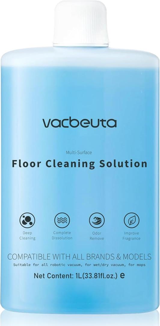 Cleaner Solution for Roborock Cleaning Solution Residue & Streak Free, Compatible with Roborock Robot Vacuum with Mopping and Wet & Dry Floor Cleaner Solution Pet Safe for Hardwood 1L, 33.8 Fl. OZ