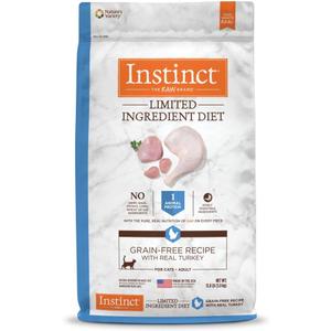 Instinct Limited Ingredient Diet, Natural Dry Cat Food, Grain Free Recipe - Real Turkey, 11 lb. Bag (EXP 08/12/26)