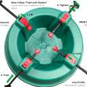 Simple Living Solutions Christmas Tree Stand for Real Trees up to 8 ft Heavy Duty Plastic Base with Wide Mouth Water Reservoir, Easy Screw Clamp System, Low Profile Stable Design