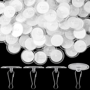 60 Pack Self-Adhesive Ceiling Hooks for Hanging,Damage-Free No-Drill Ceiling Discs, Removable Transparent Wall Hanger for Festival Wedding Birthday Party Christams Decorations