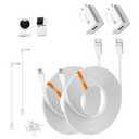 2-Pack 30ft Power Cable for Wyze Cam v4,Wyze Cam Pan v3,Wyze OG,Wyze Cam v3 Pro Security Cameras - 9m Long Flat Extension Micro USB Charging Cord with L-Shaped Short Adapter & 18W Fast Charger, White
