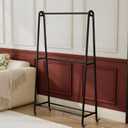 Heavy duty clothes rack,Double Rods Clothing Rack with Wheels,Rolling garment racks for hanging clothes for bedroom Living room Boutique (black)