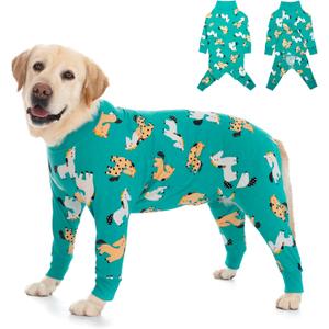 Dog Recovery Suit After Surgery Female Male, Medium Large Dog Neuter Shirt Cone Alternatives Prevent Licking Surgical Onesies (Green Pony, 4XL)
