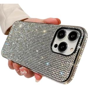 Casechics Compatible with iPhone Case,Crystal Glitter Diamond Protection Bling Sparkle Rhinestone Soft Shockproof Cover Phone Case (White,iPhone 15 Pro Max)
