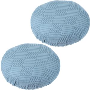 PATIKIL Stool Covers Round, 2 Pcs Elastic Bar Stool Covers Washable Stool Cushion Slipcover Stretchy Bar Chair Seat Cover for 14-18 Inch Chair, Dark Blue