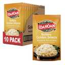 Idahoan Buttery Golden Selects Mashed Potatoes, Naturally Gluten-Free, 100% Real Idaho Potatoes, 4 servings per bag, 4.1 ounce, Pack of 10, Best By: 06/04/2026