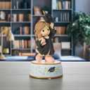 Precious Moments Graduation Musical: From Cap And Gown To New Horizons - Brunette Graduate in Black Gown - Pomp and Circumstance Tune - Resin Figurine - 6.5"H - Includes Batteries