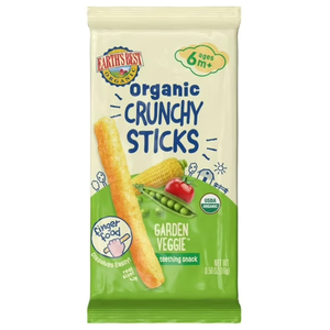 Earth's Best Organic Baby Food, Dissolvable Teething Snack for Babies 6 Months and Older, Garden Veggie Crunchy Sticks, 56 Oz Pack (Pack of 5), BB Date 05/11/2026