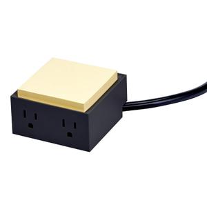 Bostitch Office Konnect Power Hub, Two Outlets Charging Station for Desktop, Shallow Tray Top, Black