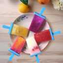 12 Cavities Popsicles Molds, BPA-Free Popsicle Molds with Built-in Popsicle Stick, DIY Popsicle Molds with Cleaning Brush and Funnel