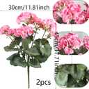 2 Pcs Artificial Flowers Geranium Bush Artificial Flowers Begonia Pink Silk Geranium Flowers for Outdoors Artificial Geraniums Bundles for Planter Indoor Garden Home Decoration Wedding
