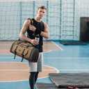 Gym Bags For Men & Women With Shoes Compartment And Wet Pocket, Sports Duffle Bag, Workout Bags For Gym Swimming Yoga,Waterproof Weekend Overnight Carry On Bag A-TG-003-Brown