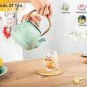 Tea Kettle, TOPTIER Japanese Cast Iron Teapot with Infuser for Loose Leaf and Tea Bags, Stovetop Safe Cast Iron Tea Kettle Coated with Enameled Interior for 40 oz (1200 ml), Light Green