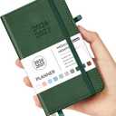 Forvencer Pocket Planner 2026-2027, Weekly Monthly Planners for Purse, 3.5" x 6", July 2026-June 2027, Cute Small Daily Academic Calendar, Elastic Band, Hardcover Agenda for Women, Teacher (Dark Green)