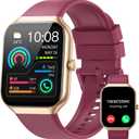 Smart Watch for Men Women (Answer/Make Call), 1.96"HD Smartwatch with Heart Rate/Sleep Monitor/Pedometer/Calories, 113+ Sports Fitness Watch, IP68 Waterproof Activity Tracker for Android iOS Burgundy