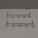 2 Pcs 5 Hook Attachment for Wire Shelving 1.5 x 12 x 4 Inch Hanging Hooks Rack Wire Chrome Plated Steel Shelf Accessories Metal Hook Bars for Storage Display Organizer (Chrome)