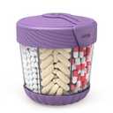 HIONXMGA Pill Dispenser with 7 Large Compartments, Portable Pill Bottle Organizer for Travel, Anti-Mixing Supplement Organizer Easy Twist Wide-Opening, BPA-Free Pill Container with 20Pcs Labels, Purple