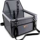 Petbobi Small Dog Car Seat, Dog Car Booster Seat for Small Medium Dogs 5-15 lbs, Foldable Front Seat Safety with Sturdy PVC Tube Frame, Breathable Mesh, Grey
