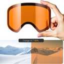 MAMBAOUT Ski Goggles with Magnetic Lens, Kids Snowboarding Goggles for Boys Girls, Anti Fog UV Protection Age 3-14