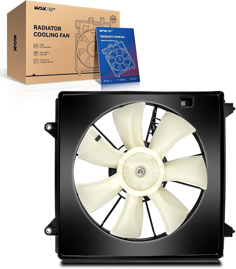 KAX Engine Radiator Cooling Fan, Compatible with 2013-2017 Accord 2.0/2.4L, Replace # 620297, 38611R40A01, 386165A2A01, 386155A2A01, FA71925, 6010079, 76342, 2811971, 2811877, 420173, 420185