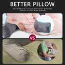 Neustern Reading Pillow for Sitting in Bed Adult, Back Pillow for Bed Shredded Memory Foam Chair Pillow with Arms and Pockets, Backrest and Support with Washable Cover for Watching TV/Gaming/Relaxing