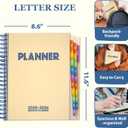 19 Months Planner, 2026 Weekly & Monthly Planner, 8.5"11" Daily Weekly Monthly Calendar Planner, June 2025-Dec 2026 Organizers with Habit Tracker for School & Office, Colored Tabs, Stickers, Pocket, Ruler Bookmark-Beige