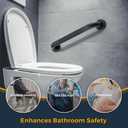 2Grab Bars for Shower, 2 Pack 16-Inch Anti Slip Shower Handles for Elderly, Safety Shower Grab Bar, Stainless Steel Handicap Grab Bars for Bathroom (Black 1" Diameter)
