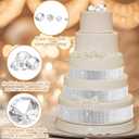 Teenyyou 21 Pcs Diamond Cake Topper Set Denim and Diamonds Party Decorations 20 Pcs Fake Diamonds 2.2 yd x 1.6 Rhinestone Ribbon for Wedding Birthday Party Cake Decor DIY Craft
