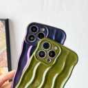 Caseative for iPhone 13 Pro Max Case,Water Ripple Pattern Curly Wave Frame Soft Phone Case (Wine Red)