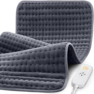 Extra Large Microplush Heating Pad for Back Neck Shoulder Pain Cramps Relief - Gifts for Women Men Mom Dad, Mothers Day Fathers Day Christmas Birthday Gifts - 6 Heat Settings, Auto-Off - 17"x33"