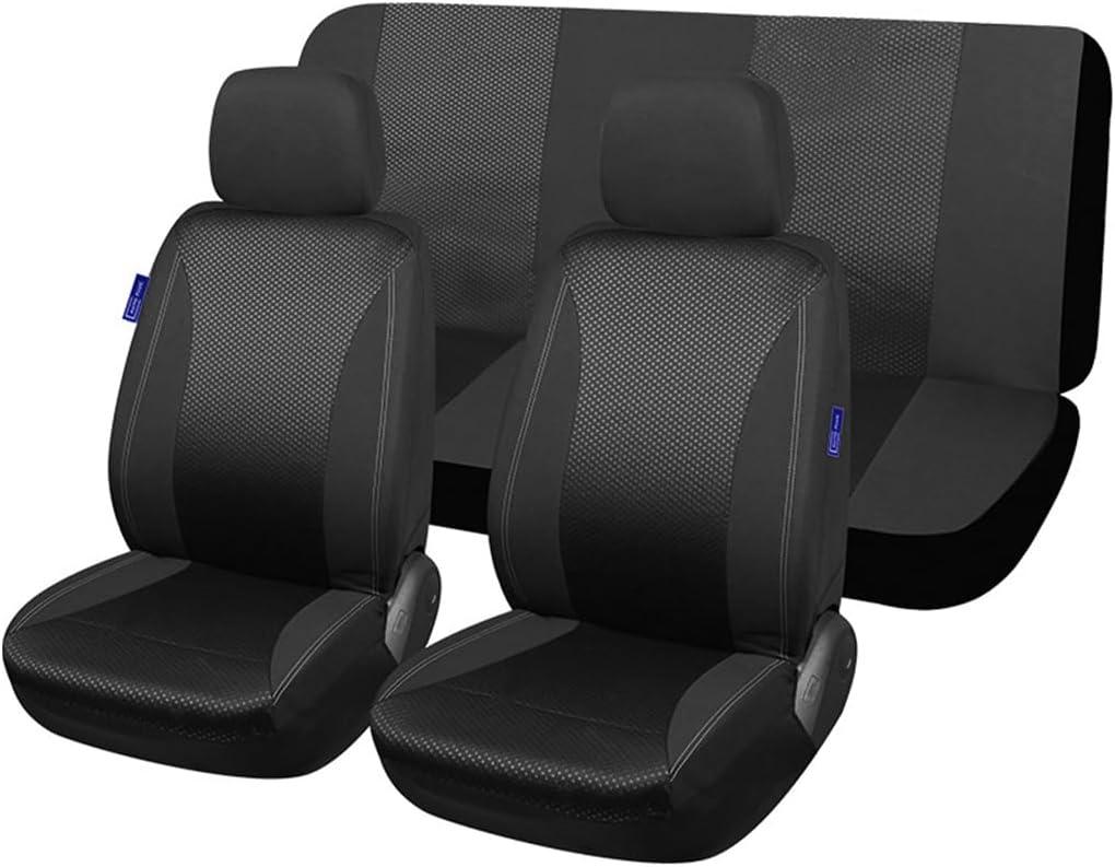9PCS 3D Foam Car Black Full Set Seat Covers, Polyester Waterproof | Pressure support, vibration absorption, headrest covers included, fits most cars SUVs and trucks, auto interior accessories