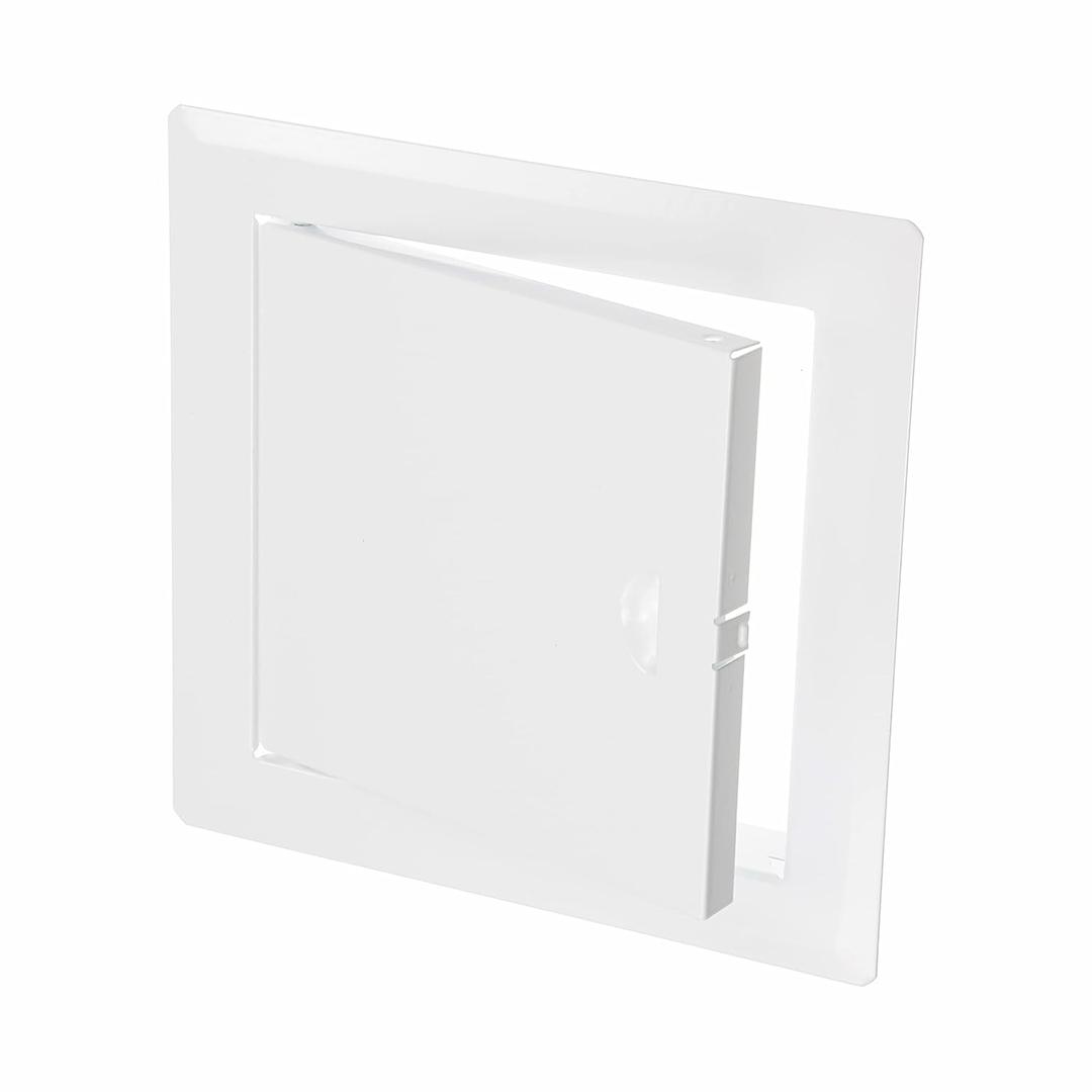 6" x 6" White Metal Access Panel - Wall Access Panel for Drywall - Hidden Wire Cover for Wall Covering Panels - Plumbing, Electricity, Heating Alarm, Bathroom, Dry Wall Hole Cover