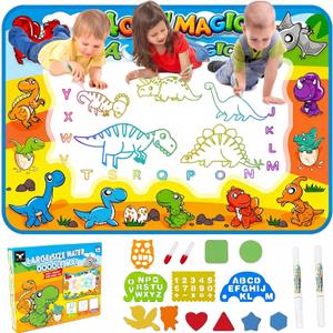 Water Doodle Mat for Toddlers 1-3: Mess-Free Coloring Toy,Dries in 5-10 Mins for Endless Play,Dinosaur Reusable Aqua Painting Board Toddler Toys,Birthday Gifts for 1-3 Year Old Boy