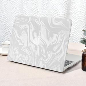 Seorsok Compatible with MacBook Air 13 Inch Case 2022 2021 2020 2019 2018 Release A1932 A2179 M1 A2337 Touch ID,Luxurious and Skin-Friendly Leather Plastic Hard Shell&Keyboard Cover,Sliver Wave
