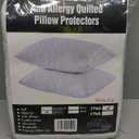 Waterproof Quilted Pillow Protectors Queen Ultra Soft Thick Pair 20x30 Inches Brushed Ultra Plush White Zippered Set of 2 Size Encasement
