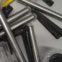 DenicMic Solar Lights Outdoor 10 Pack Waterproof 6000K Cold White LED Stainless Steel Stake Outside Lights for Yard Pathway Garden Driveway Walkway Landscape Path Lighting