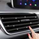 INSAUTO 10pcs Bling Car Accessories for Women, Auto Vent Outlet Trim, Rhinestone Bling Sedan Air Conditioner Decoration Strip(Black)