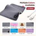 Comfheat USB Heating Pad for Travel Warmth Outdoors, 5V Small Heated Pad FSA Eligible HSA Non-Rechargeable Heat Therapy for Pain Relief Abdomen Cramps, 3 Heat Settings & Auto Off (16"x 12") Gray