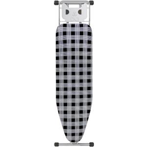 Ironing Board 13" X 43" W/Extra Thick Heavy Duty Padded Cover, Height Adjustable,Heat & Scorch Resistant Fabric, Anti-Skid Feet, Extra Wide, Easy to Fold Checkered Gray