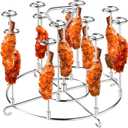 Skewer Stand Stainless Steel Vertical Barbecue Skewers Stand BBQ Skewer Stand BBQ Rack Tools for Air Fryer, Grilling