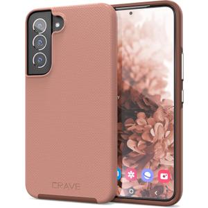 Crave for Samsung Galaxy S22 Case, Shockproof Protection Dual Layer Case for Samsung Galaxy S22 5G (6.1 inch) - Blush