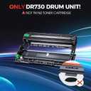 Compatible DR730 (Not Toner) Replacement for Brother Drum DR730 DR-730 Compatible with MFC-L2750DW HL-L2370DW MFC-L2710DW HL-L2350DW DCP-L2550DW Printer (2 Pack, Black)